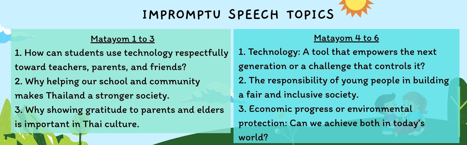 Impromptu Speech Topics